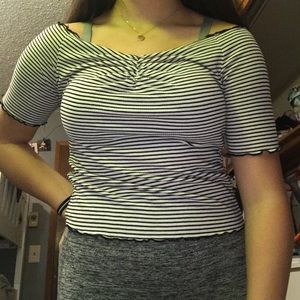 Black & white stripped off the shoulder :)